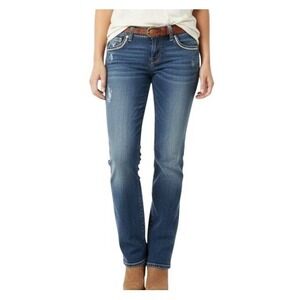 BKE Denim Madison Bootcut Jeans Womens 26x31.5 Distressed Dark Wash Denim Casual